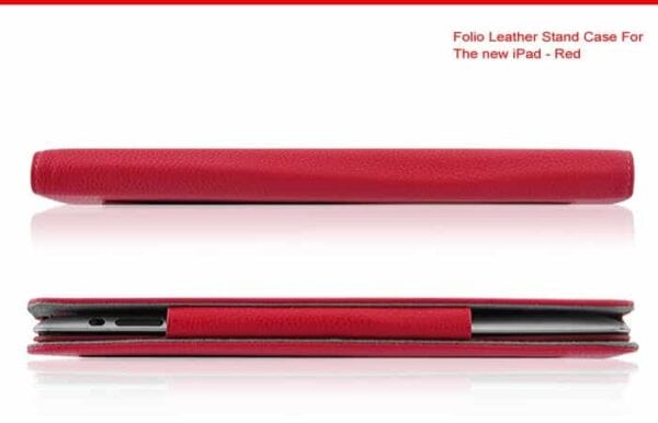 folio leather stand case – rød