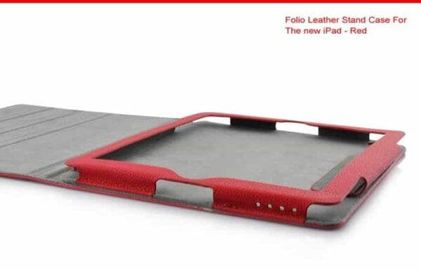 folio leather stand case – rød