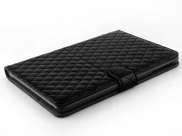ipad mini 1/2/3 – magnetisk læder taske m. flettet mønster – sort