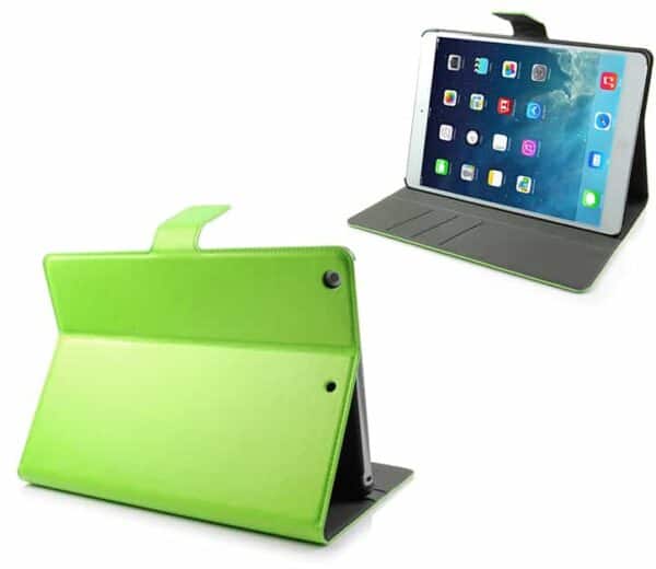 Ipad Air (ipad 5) (a1474, A1475, A1476) - Luksus Pu Læder Stand Cover Med Kort Slots - Grøn