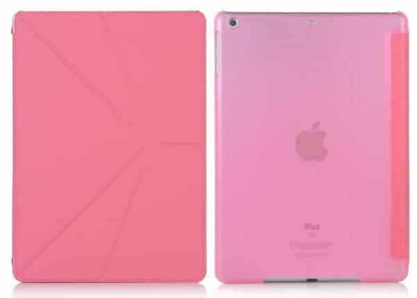 Ipad Air (ipad 5) (a1474, A1475, A1476) - Transformer Foldet Pu Læder Stand Cover - Magenta