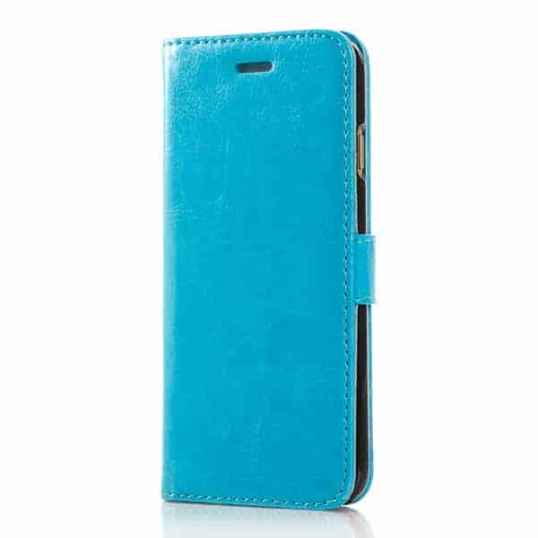 iphone 6/6s – luksus flip pu læder cover med kort slots – blå