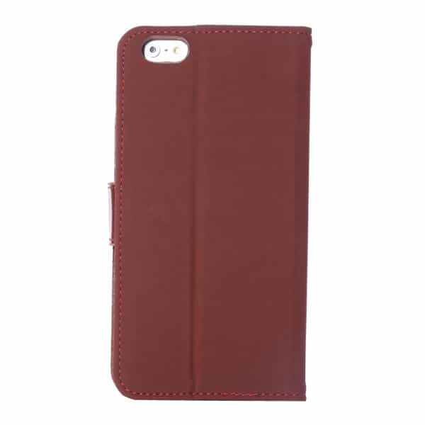 iphone 6/6s  plus – fashion magnetisk pu læder cover med kort slots – rød