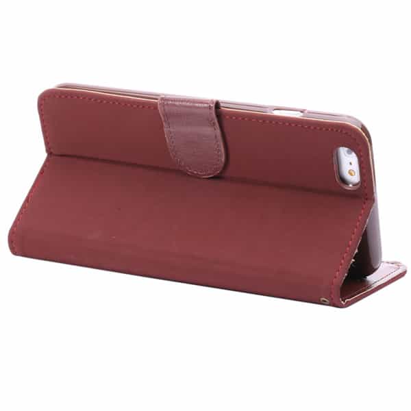 iphone 6/6s  plus – fashion magnetisk pu læder cover med kort slots – rød