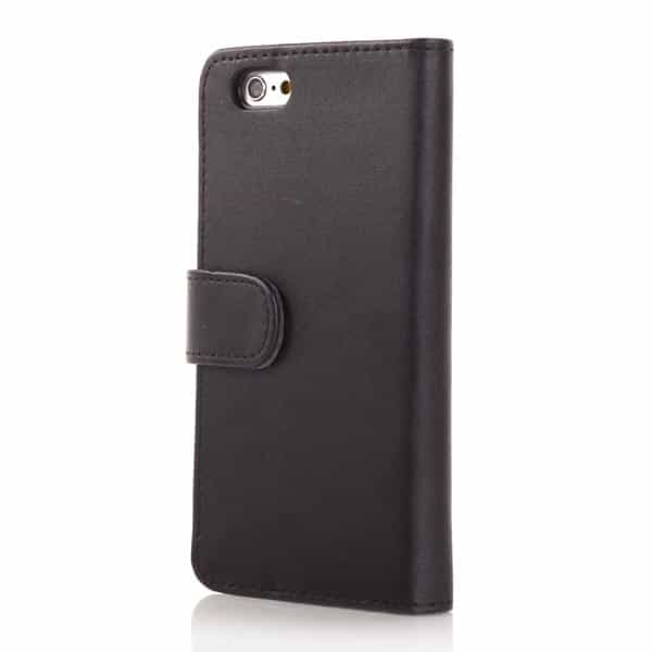 Iphone 6/6s - Luksus Magnet Pu Læder Etui Med Kort Slots - Sort