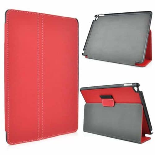 Ipad Air 2 (a1566, A1567) - Two Folded Denim Fabric Læder Cover - Rød