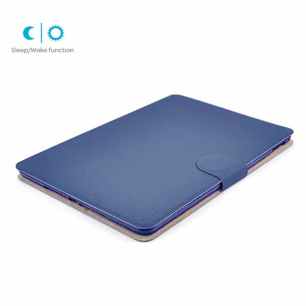 ipad air 2 (a1566, a1567) – mat flip smart pu læder cover med kort slots – mørkeblå