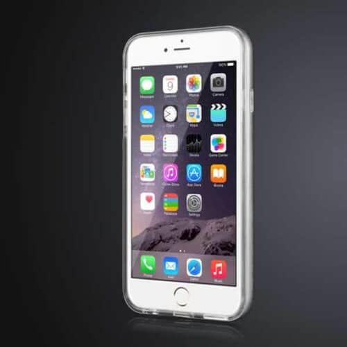 Iphone 6 - Transparent Tpu Etui Med Metal Bumper - Sølv