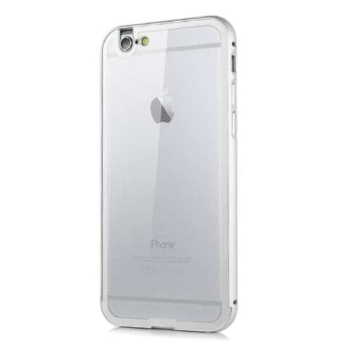 Iphone 6 - Cool Metal Bumper Etui Med Transparent Back Cover - Sølv