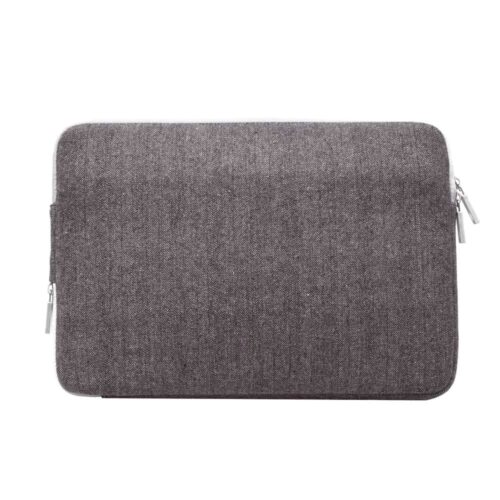 Macbook 11" - Tweed Laptop Etui Med Lynlås - Sort/grå