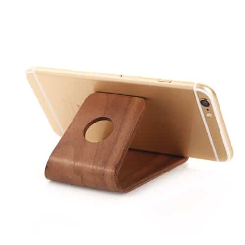 samdi universal wood phone holder – kaffefarve