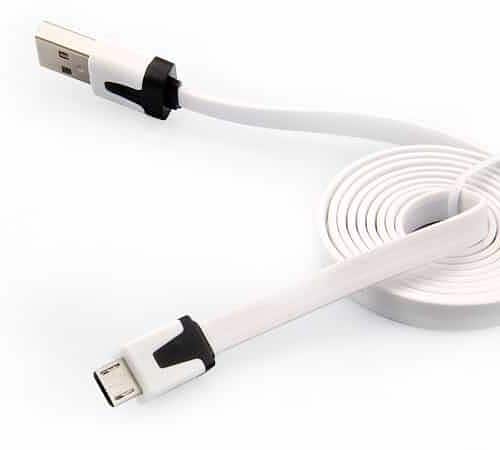 Silikone Micro-usb Oplader Kabel – Hvid