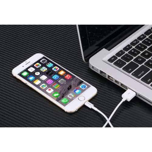 Usams 8 Pin Data Sync + Oplader Kabel Til Iphone Og Ipad - Hvid