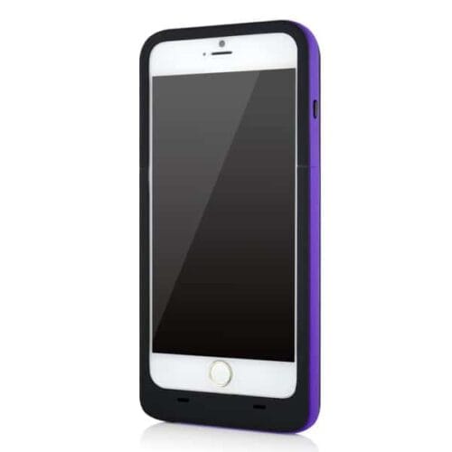 Iphone 6 Plus - Opladeligt Batteri Etui Med Led Indikatorer - Sort/lilla