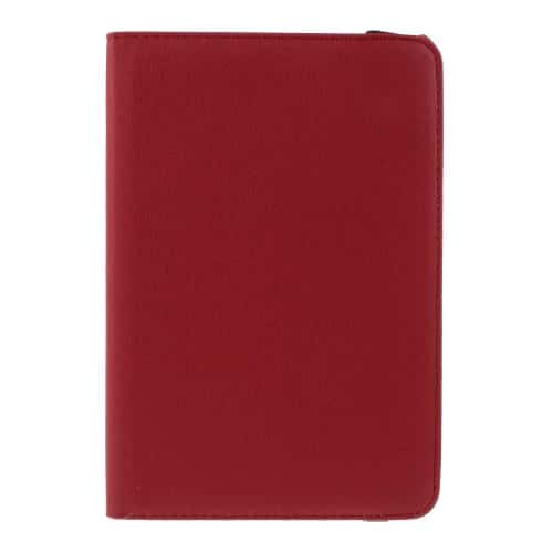 Ipad Mini 4 (a1538, A1550) - Cloth Skin Smart Pu Læder Etui Med Roterbar Stand - Rød