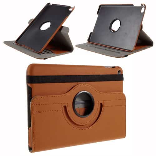 Ipad Mini 4 (a1538, A1550) - Cloth Skin Smart Pu Læder Etui Med Roterbar Stand - Orange