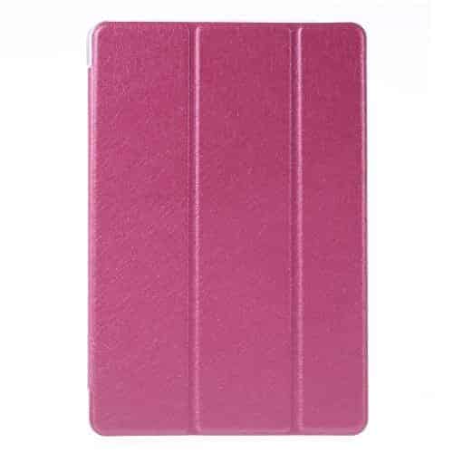 Ipad Mini 4 (a1538, A1550) - Tri-fold Stand Smart Pu Læder Etui Cover Med Silke Tekstur - Rosa