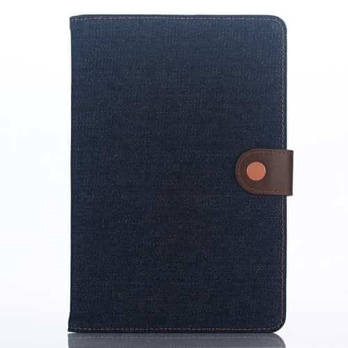 Ipad Mini 4 (a1538, A1550) - Jeans Cloth Smart Pu Læder Pung Etui Med Stand - Sort-blå