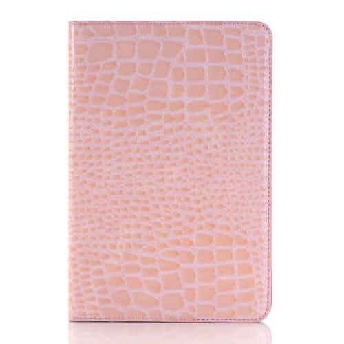 Ipad Mini 4 (a1538, A1550) - Krokodille Skin Pu Læder Flip Cover Pung Etui - Lyserød