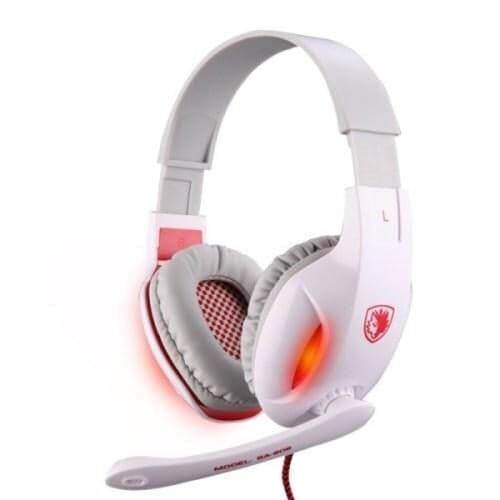 Sades Sa-808 Over-øre Gaming Headset Med Mikrofon - Hvid