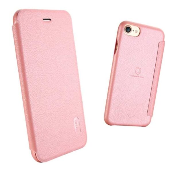 Iphone 7 – Lenuo Ledream Tyndt Pu Læder Flip Cover – Pink