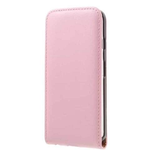 Iphone 7 - Vertical Flip Pu Læder Cover - Pink