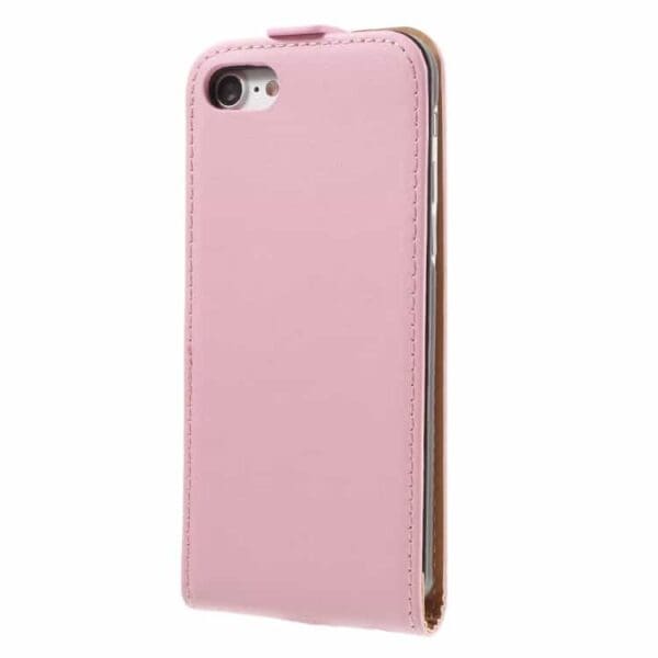 Iphone 7 - Vertical Flip Pu Læder Cover - Pink