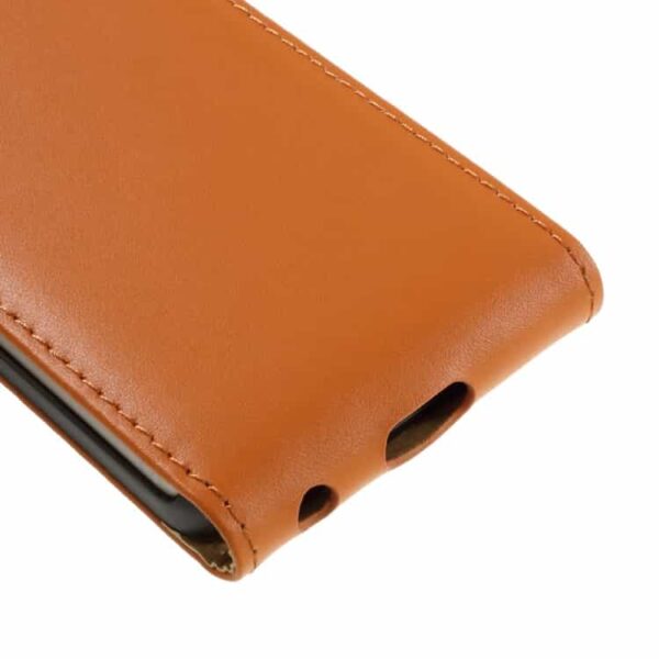 Iphone 7 - Vertical Flip Pu Læder Cover - Orange