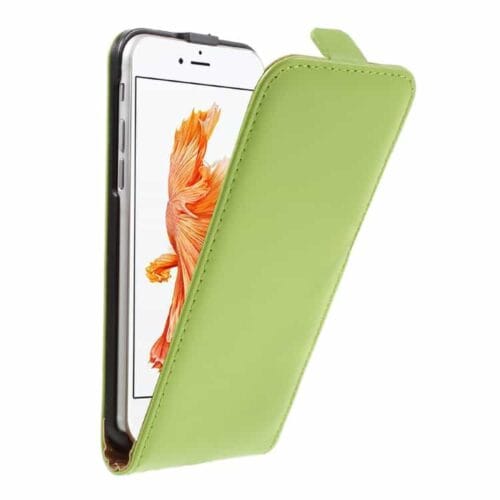 Iphone 7 - Vertical Flip Pu Læder Cover - Grøn