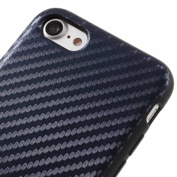 Iphone 7 - Carbon Fiber Texture Pu + Tpu - Mørkebl55