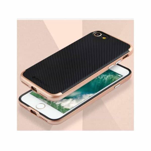 Iphone 7 – Totu Carbon Fiber Pc + Tpu Hybrid Etui – Rosaguld