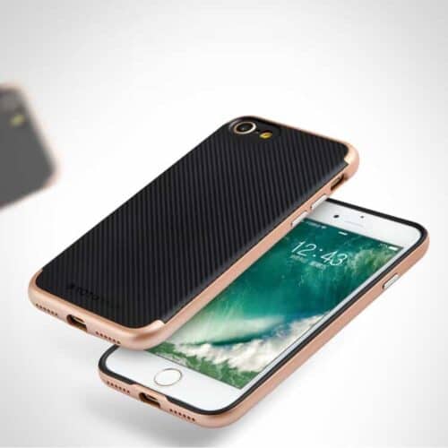 Iphone 7 – Totu Carbon Fiber Pc + Tpu Hybrid Etui – Rosaguld