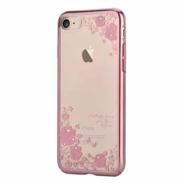 Iphone 7 - Devia Krystalbelagte Roser Pc Hard Cover - Rosaguld