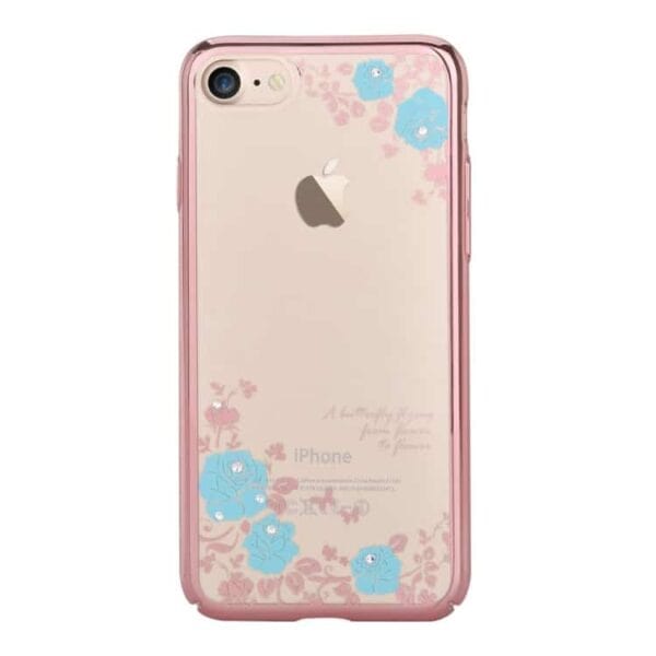 Iphone 7 - Devia Krystalbelagte Roser Pc Hard Cover - Lyseblå