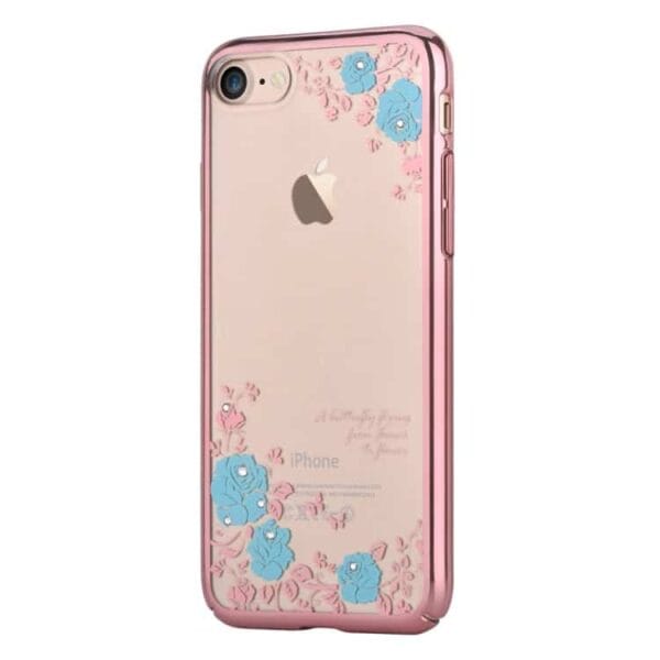 Iphone 7 - Devia Krystalbelagte Roser Pc Hard Cover - Lyseblå