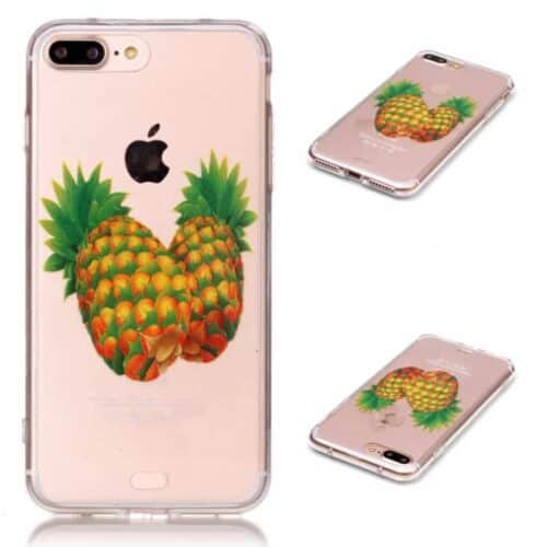 Iphone 7 Plus - Tpu Kanter Og Akryl Back Hybrid Cover - Ananas