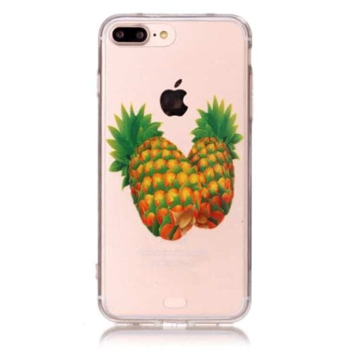 Iphone 7 Plus - Tpu Kanter Og Akryl Back Hybrid Cover - Ananas