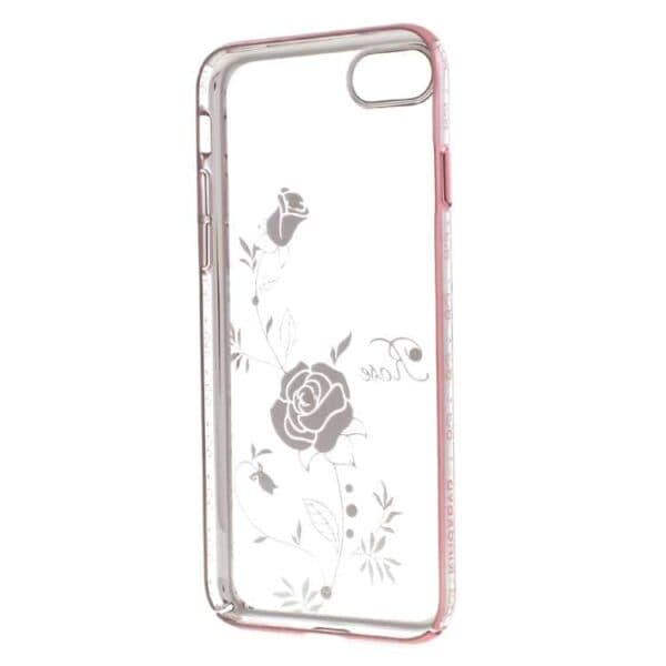 Iphone 7 - Kingxbar Swarovski Diamant Blomst Pc Cover Med Rosaguld Kant - Rose