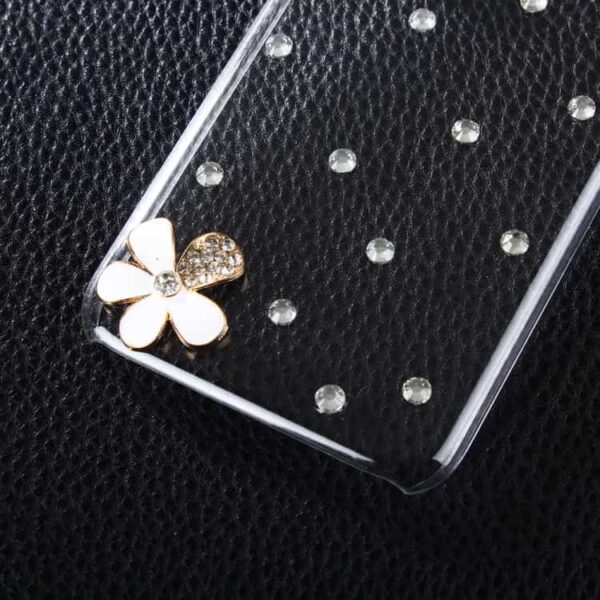 Iphone 7 - Funklende Rhinsten Hard Pc Cover - Blomster