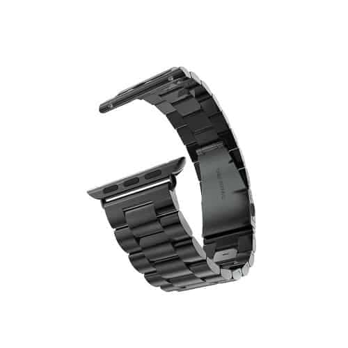 Apple Watch 38mm - 40mm Xincuco Three Bead Series Rustfrit Armbånd - Sort
