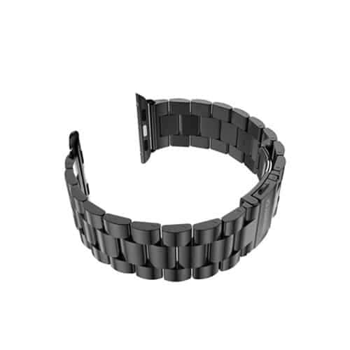 Apple Watch 38mm - 40mm Xincuco Three Bead Series Rustfrit Armbånd - Sort