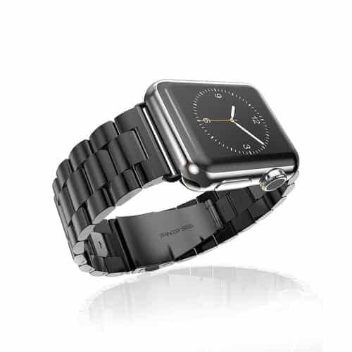 Apple Watch 38mm - 40mm Xincuco Three Bead Series Rustfrit Armbånd - Sort