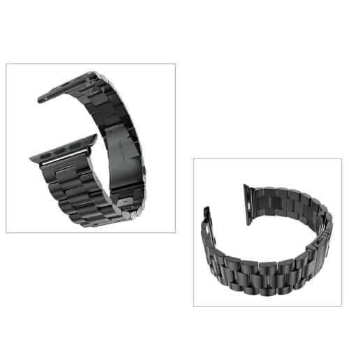 Apple Watch 38mm - 40mm Xincuco Three Bead Series Rustfrit Armbånd - Sort