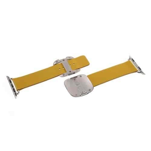 Apple Watch 38mm - Moderne Ægte Læder Armbånd - Gul