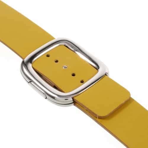 Apple Watch 38mm - Moderne Ægte Læder Armbånd - Gul