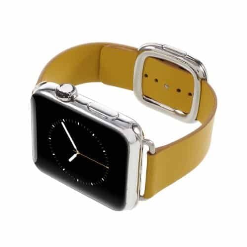 Apple Watch 38mm - Moderne Ægte Læder Armbånd - Gul
