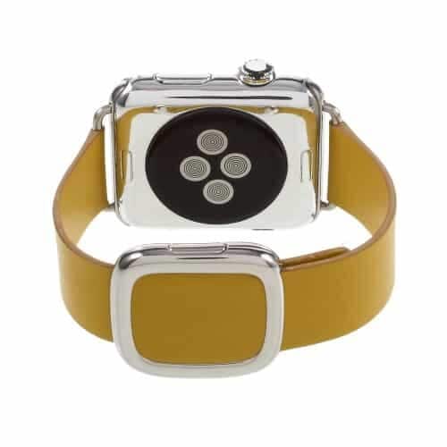 Apple Watch 38mm - Moderne Ægte Læder Armbånd - Gul