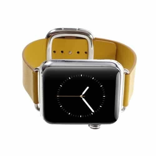 Apple Watch 38mm - Moderne Ægte Læder Armbånd - Gul