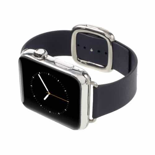 apple watch 38mm – moderne ægte læder armbånd – mørkeblå