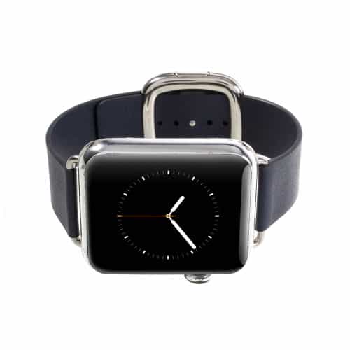 apple watch 38mm – moderne ægte læder armbånd – mørkeblå